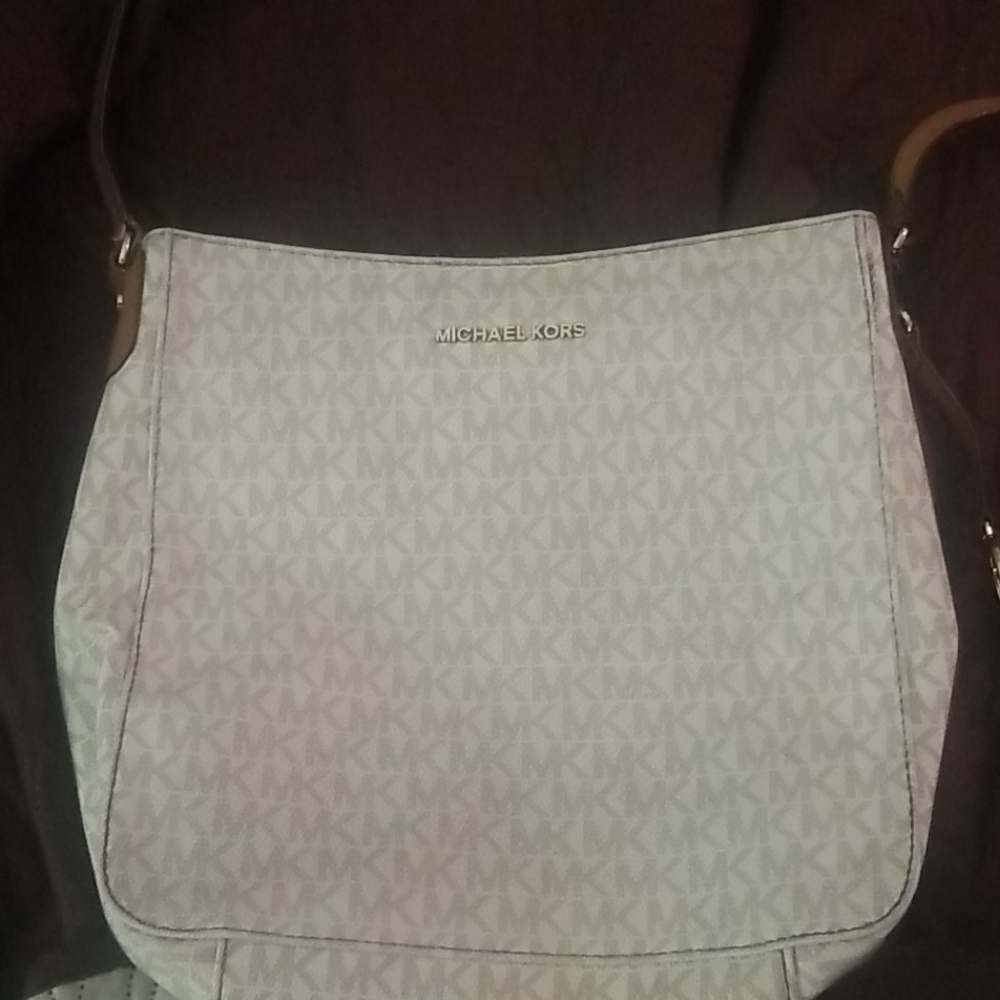 Khaki and white Michael Kors Crossbody